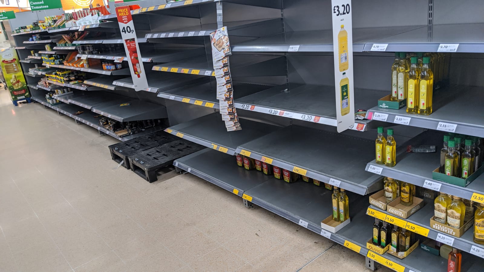 empty shelves (1) Empty supermarket shelves